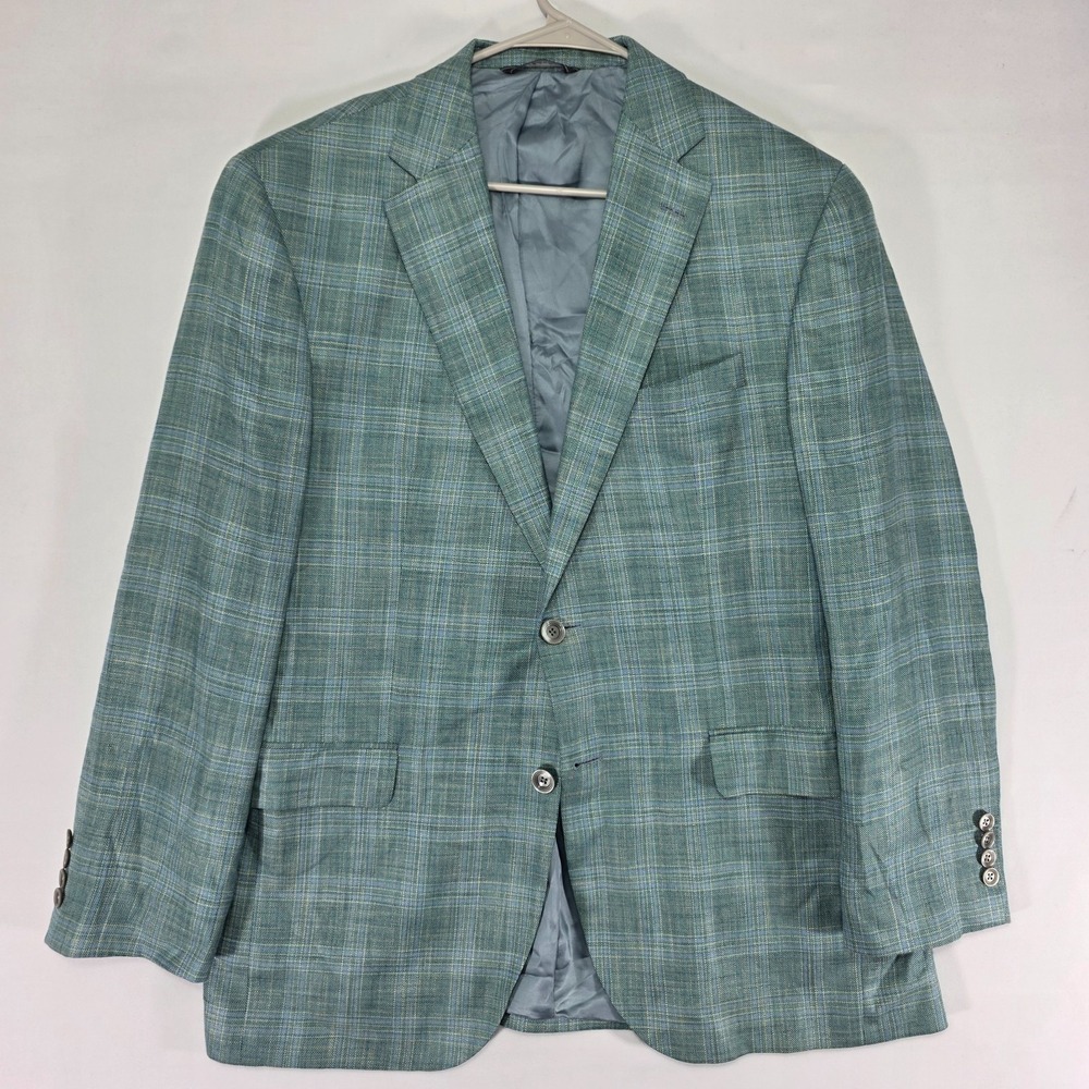 Riviera CONWAY SPJ Men's Sport Coat Blazer Two‎ Button Teal Aqua GRN Viscose 42R